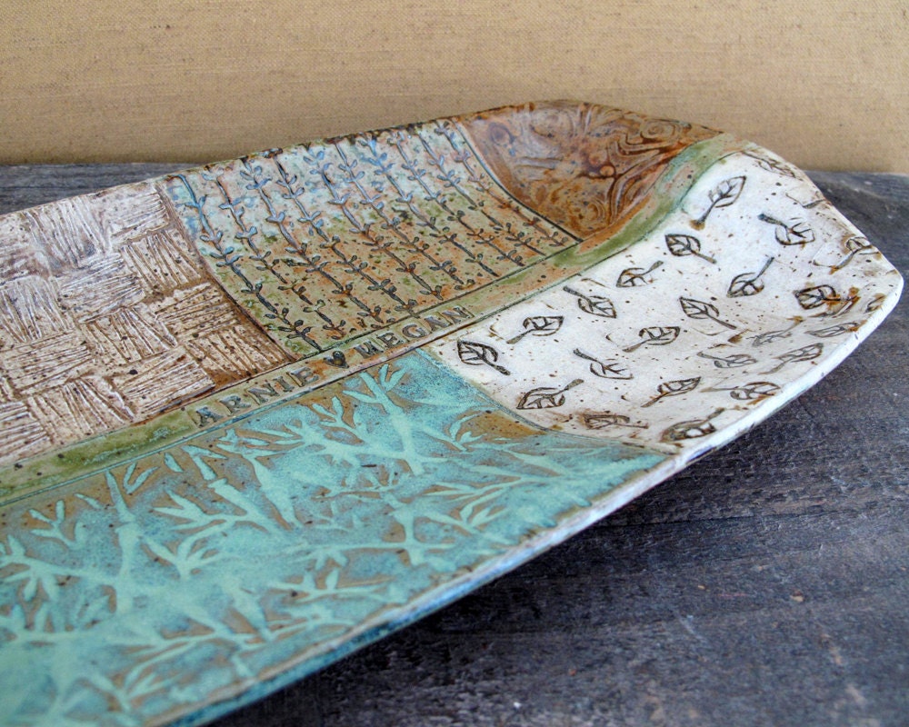 Personalized Wedding Platter - Custom - Earthy - Pastel - Nature - Leaves
