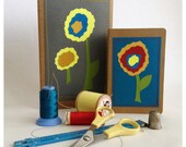 Flower Journal . Moleskine Notebook . Stitched Retro Flower .