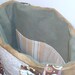 Patchwork Tote Market Bag Beige Brown Green Circles Stripes SALE