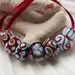 Elizabeth Creations RED RETRO artisan handmade lampwork beads SRA