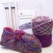 Knitting Kit Slippers Lined Colorway, Vineyard Includes 2 Sets of Wood Needles,Free Shipping