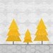 Nursery Art (Whimsical Trees Print In Yellow And Grey / Gray)