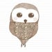 Homer The Travelling Owl Art Print- A Blushing Owl Who Loves Maps, Owl Illustration In Neutral (Beige, Soft Brown, Muted Pastels) Colors