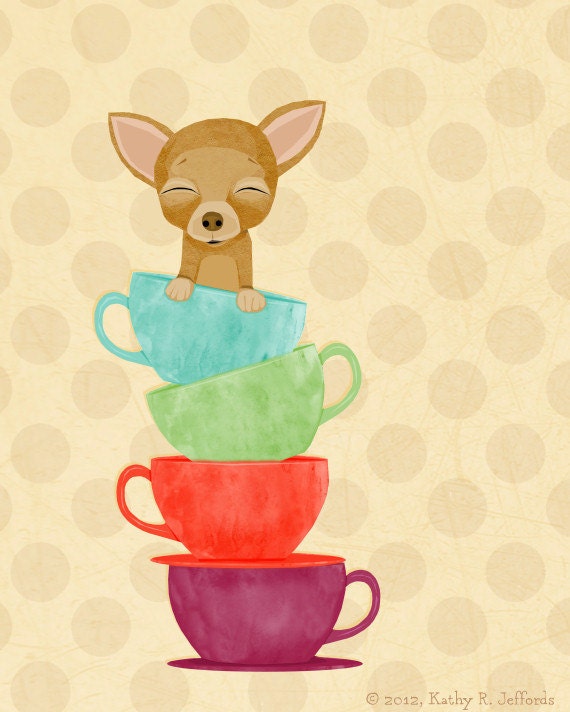 Teacup Chihuahua Kitchen Art Print