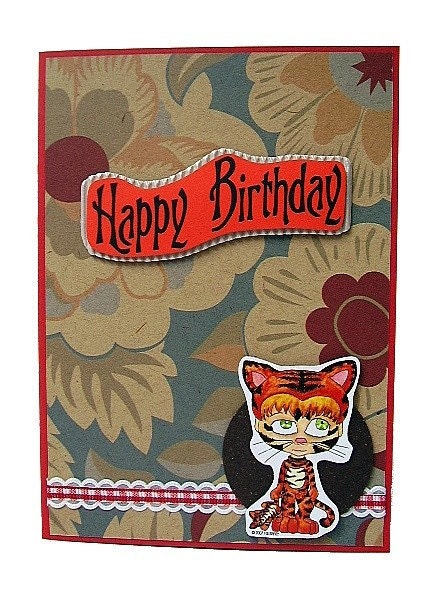 Birthday Card - Kreepy Kids Tiger