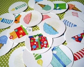 Tags Set of 24 - Birthday Party, Scrapbooking / Card Making / Gift Packaging Supplies