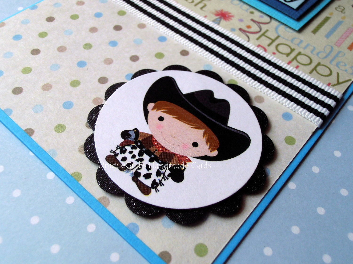 Cowboy Happy Birthday Handmade Greeting Card