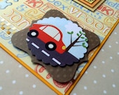 Birthday Card - Orange Car