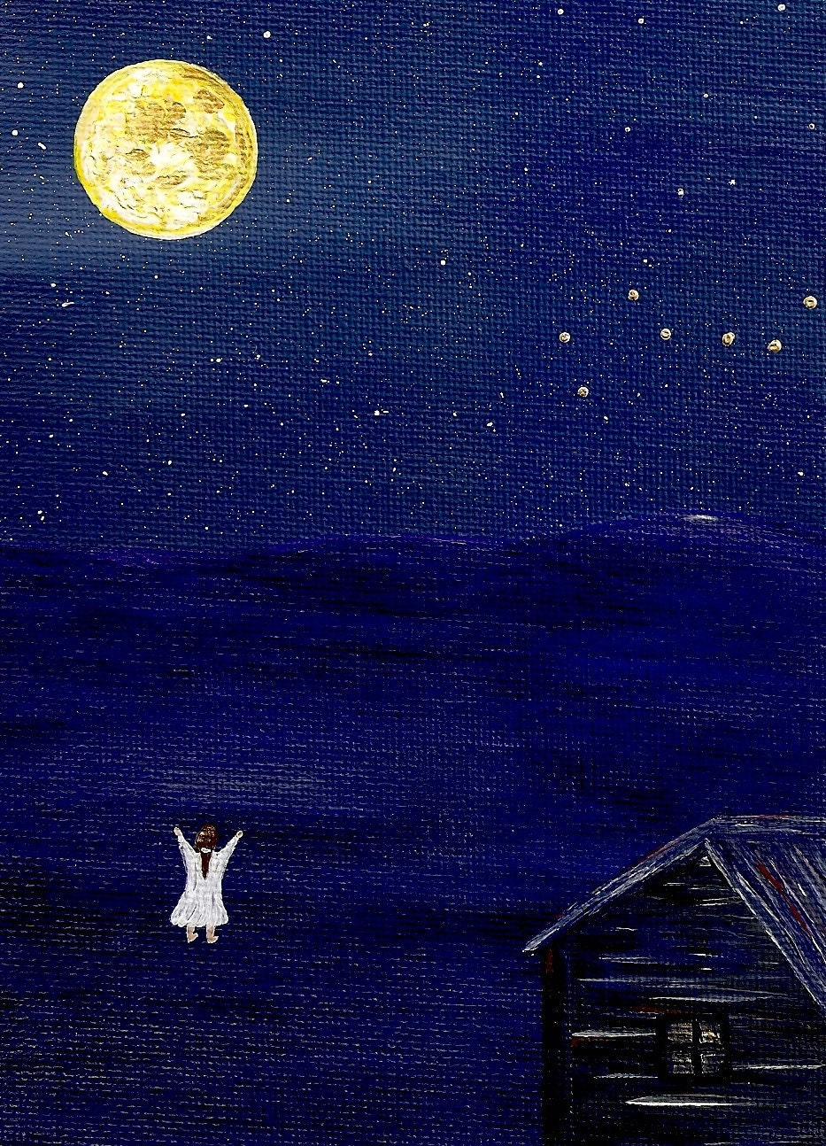 For Dawn s Boys - How Far is Heaven - Original 5x7 Painting - Majo