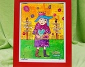 Brene Brown Quote. "She Lives and Loves with Her WholeHeart." An ARTIST PRINT. Healing Word Art. Motivational Saying. Girl Power.