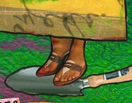 FOLK ART MAGNET. She Is Playing In the Dirt Again. Funny Silly Inspirational Garden Art Saying for Girls Who Plant.