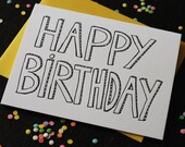 happy birthday - hand drawn type