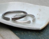 forged silver band- minimalist ring, adjustable