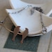 love birds necklace- hand cut silhouettes- copper and sterling silver