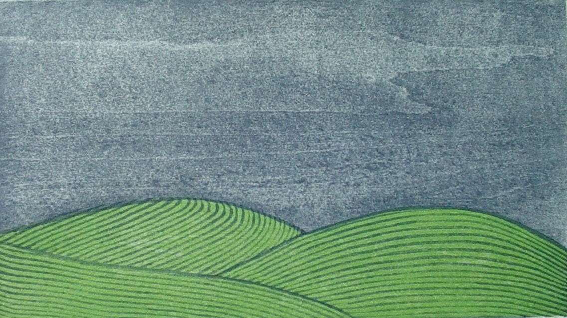 Passing Storm (original woodblock print)