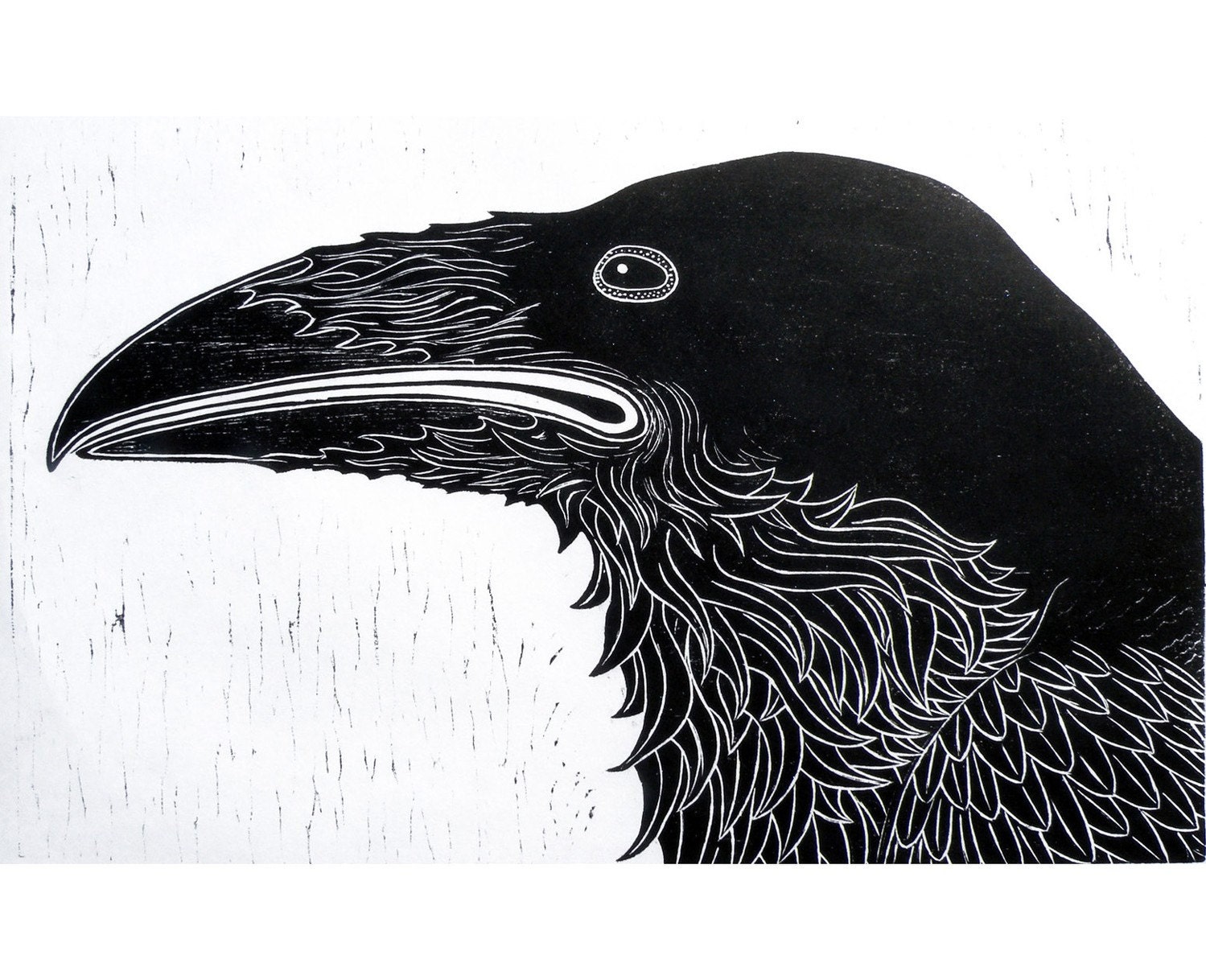 Raven Woodblock Print wall art