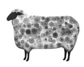 Sheep Art Print 8X10 (ink bubble drawing reproduction print)