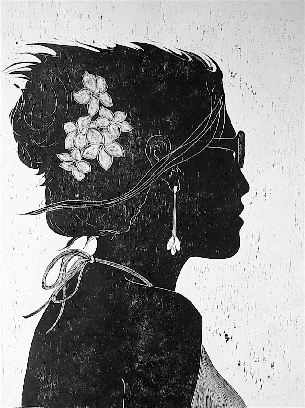 Plumeria 18x24 inches (original woodblock print)