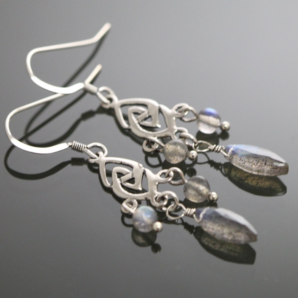 Labradorite Sterling Silver Chandelier Earrings ec177