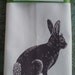 bunny block print towel
