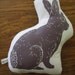 block print bunny stuffie