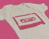 Mix Tape Onesie - Pink and White