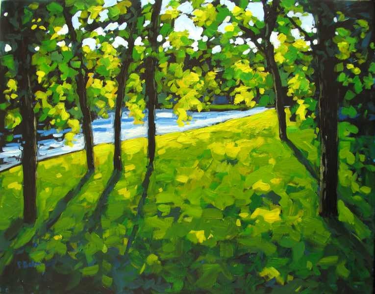 Grove and Stream- Abstract, Huge Contemporary Acrylic on a Extra Large Canvas Commissioned Painting by Patty Baker