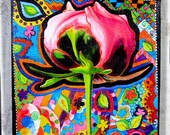 Pop Peony Print on Canvas