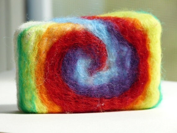 Tie Dye Felted Soap Olive Oil Soap Needle felted
