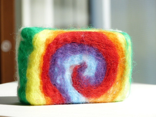 Tie Dye Felted Soap Olive Oil Soap Needle felted