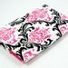 Deluxe Snap Passport Cover - Hot Pink and Black Damask