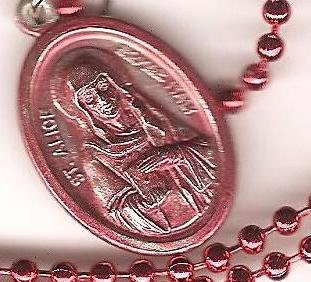 Gluten Free, St. Alice Patron Saint Medal on Red Ball Chain