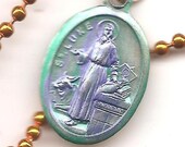 Artists, St Luke Patron Saint Medal on Orange Ball Chain