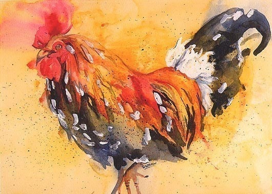 Watercolor Rooster Giclee