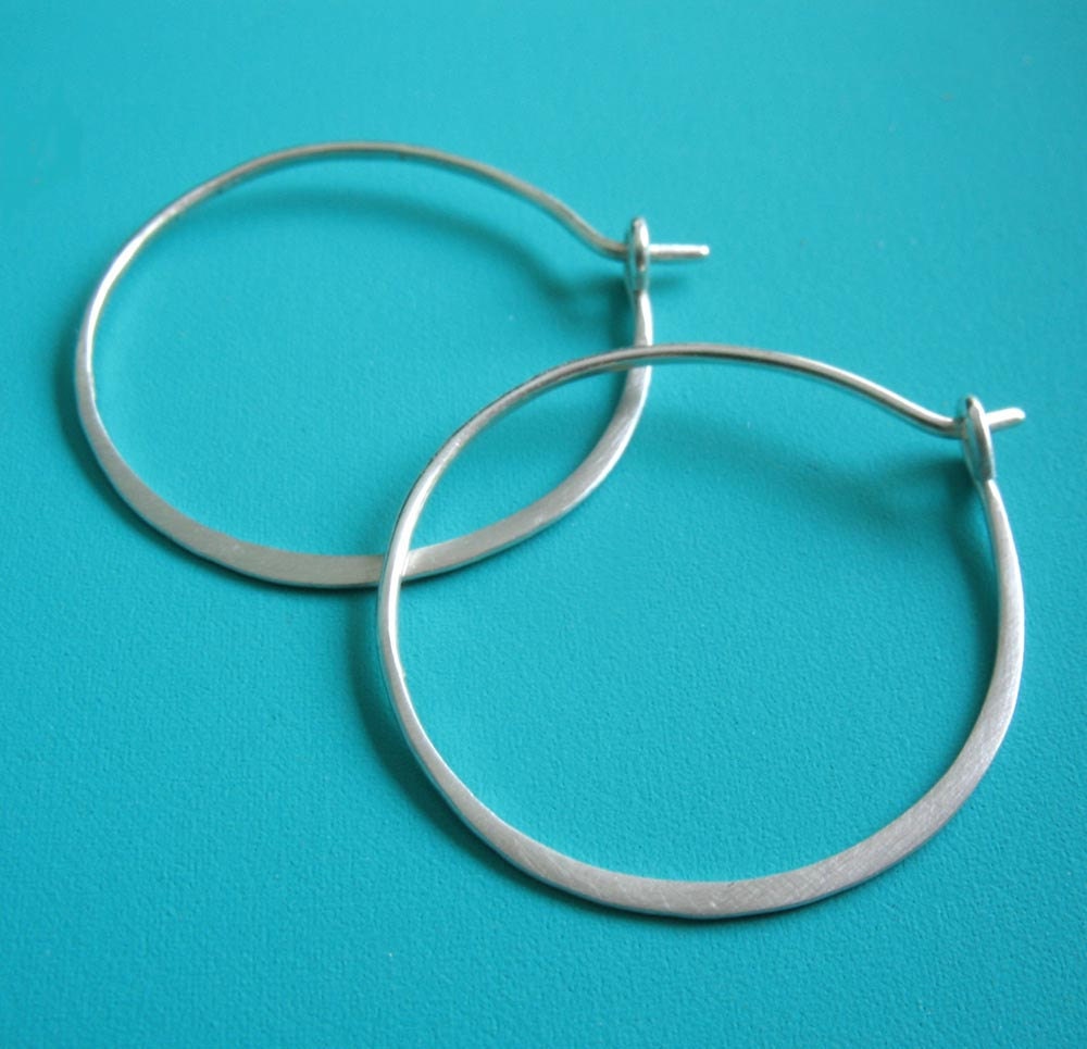 Larger Simple Sterling Hoops