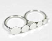 Floating Saucer Two Finger Ring- solid sterling silver