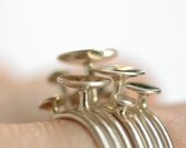 Floating Saucer Ring Set of 7- solid sterling silver