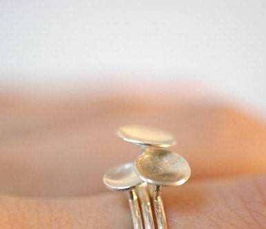 Floating Saucer Series Rings, Set of Three