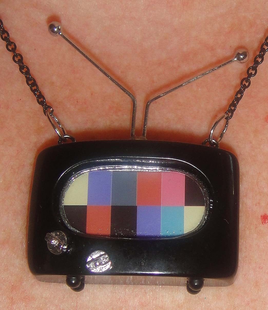 TINY Old School TV NECKLACE for Television Lovers
