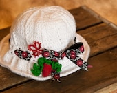 Child garden hat, strawberries and butterflies