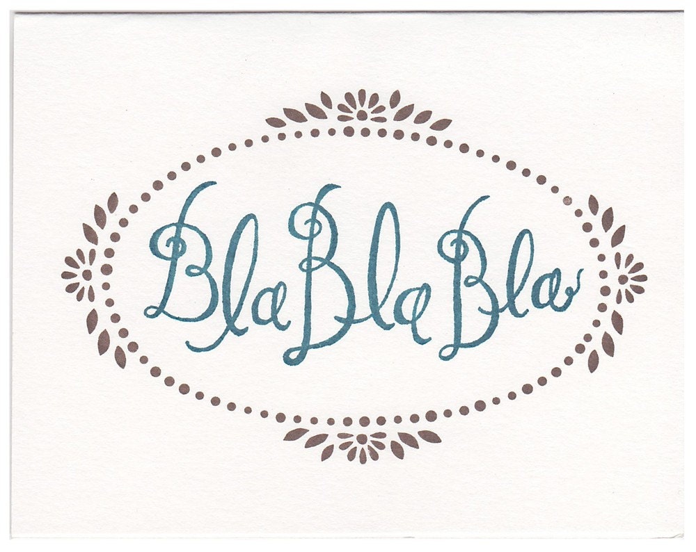 single Bla Bla Bla greeting card