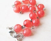 Candy Jade Bead Bracelet - Grapefruit - pulpsushi