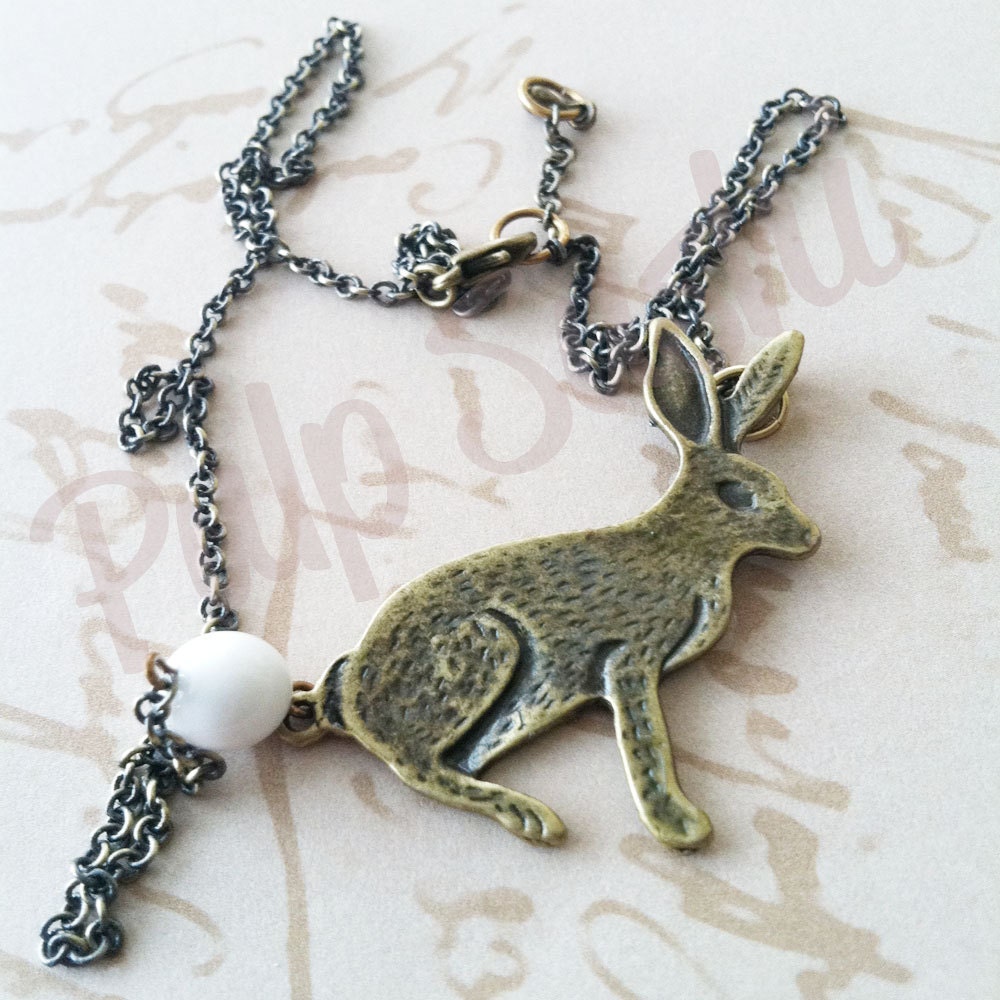 Some Bunny Loves You Brass Necklace - pulpsushi