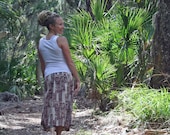 Tiki gods drawstring pocket skirt