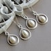 Bridesmaid Infinity Necklaces, Set of FOUR (4), Pearl Bridesmaid Gift Set, Silver Infinity Pendant, Teardrop Pearl, Pearl Eternity Necklace