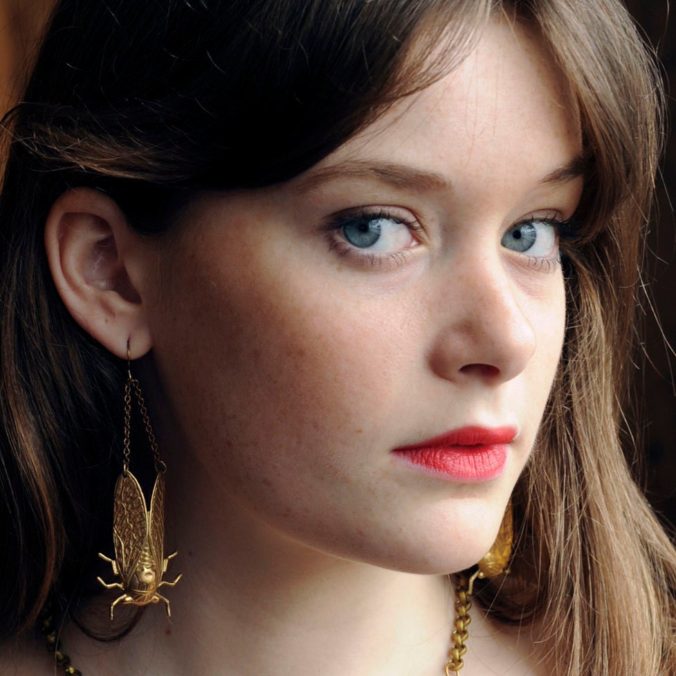 Cicada Brass Earrings