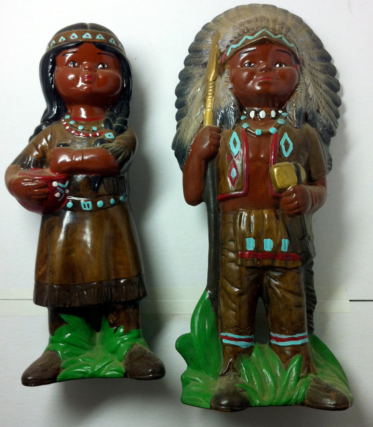 Chalkware American Indian Couple