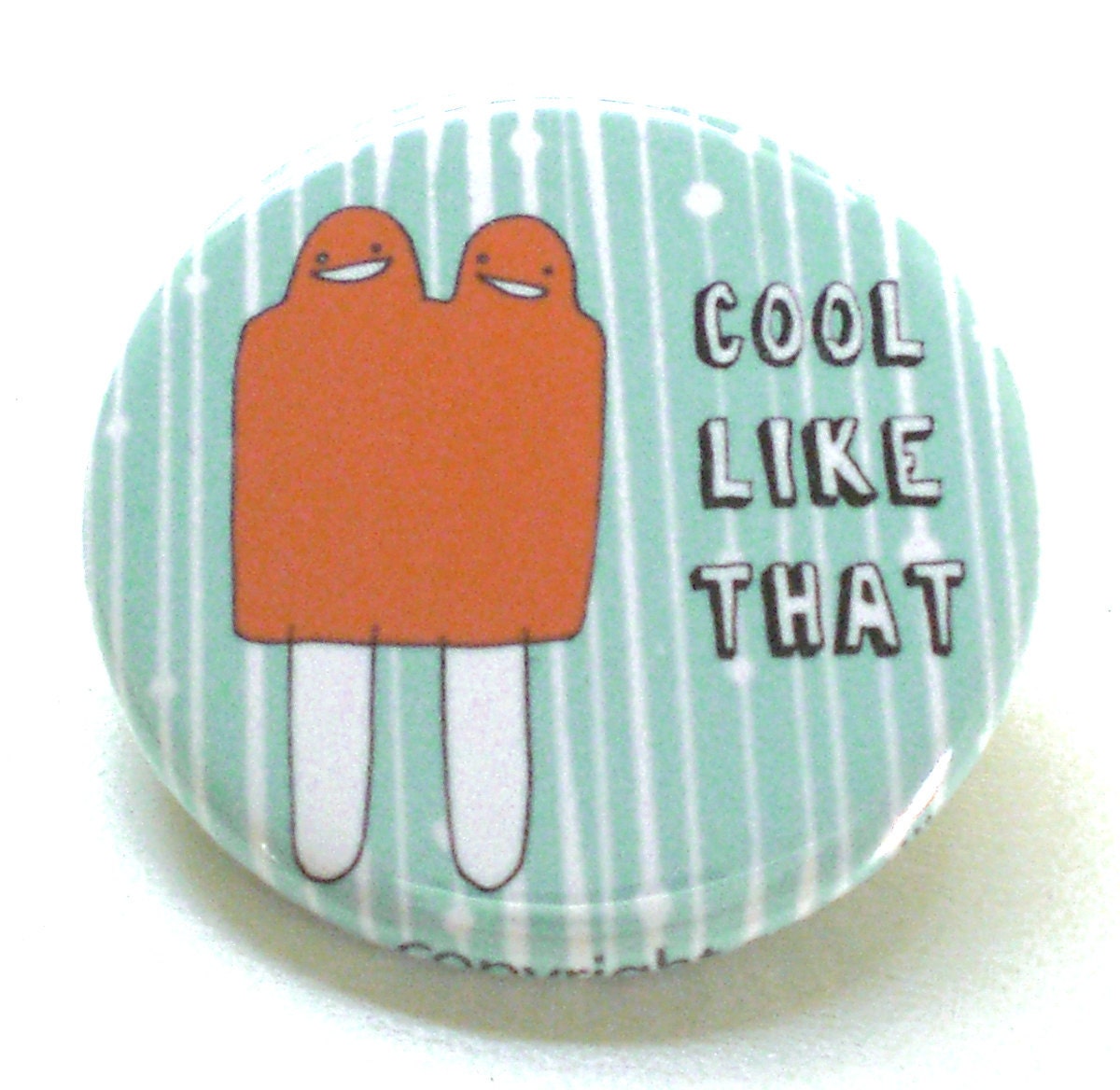 Twinpop pinback button of original illustration by Anna Tillett Designs