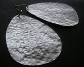 Large Hammered Silver  Earrings (Aluminum)