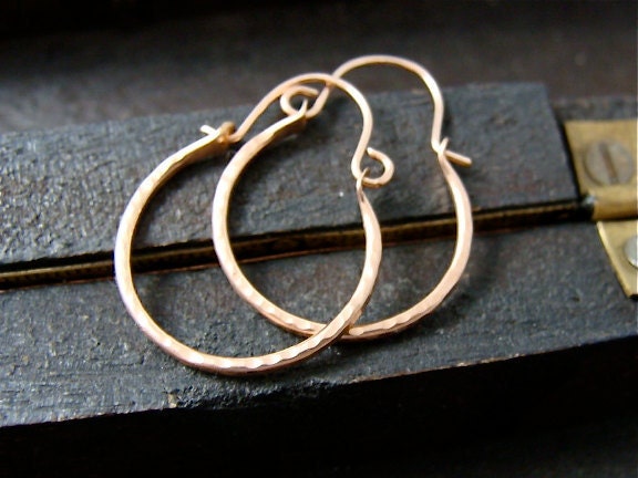 mini blush ... 14k rose gold filled hoops